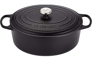 ‎LE CREUSET Le Creuset Signature Gusseisen-Bräter mit Deckel, Ø 35 cm, Oval, Für alle Herdarten und Induktion geeignet, Volumen: 8,9 l, 7,375 kg, Schwarz, 21178350000430