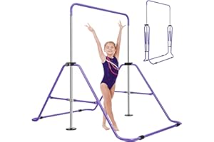 LN COZY CORNER Gymnastics Bars, Junior Training Kip Bar Folding Gymnastics Equipment,Adjustable Height Horizontal Bar for kids ages 6-12 Girls for Home Gym Indoor Garden Outdoor