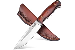 ‎JAPAKNIVES Japaknives Survival Outdoor Messer Jagdmesser Scharf Bushcraft D2 Stahl überlebensmesser Feststehend Klinge Helle Gürtelmesser mit Lederscheide Für Camping Jagd Geschenk für Männer