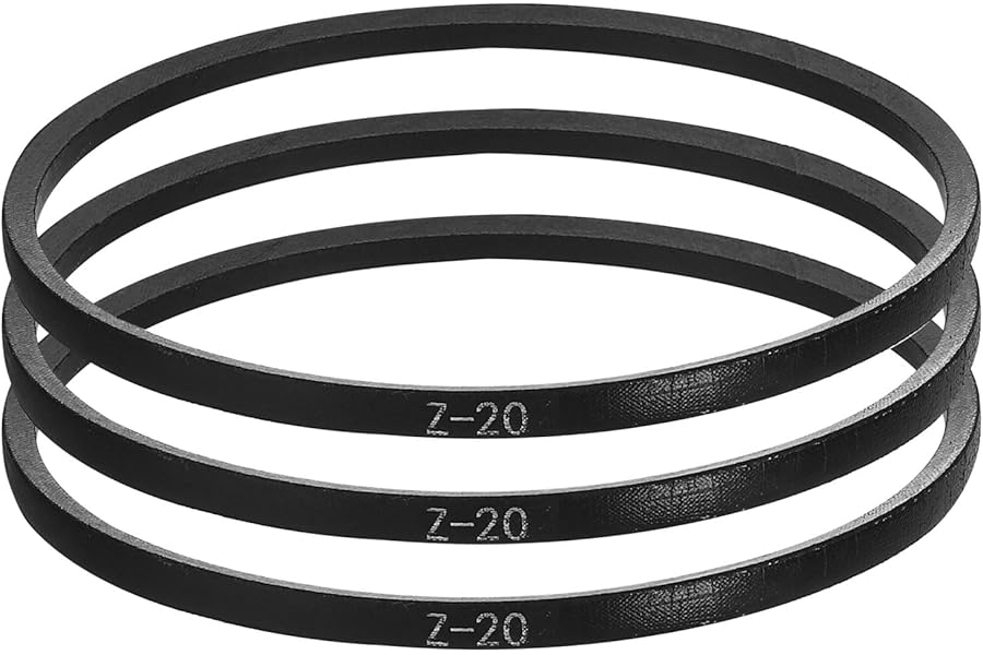 sourcing map 3 Pcs Z-20 Z Type V-belt 508mm/20" Inner Length x 0.39" Width x 0.24" Height, Z-type Closed-Loop Rubber Transmission Belt