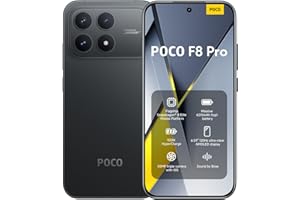 Xiaomi POCO F8 Pro, Smartphone 12+256 Go, écran AMOLED 6,59" 120 Hz, Triple caméra 50 MP avec téléobjectif 60 mm, Son signé Bose, Batterie 6210 mAh, Noir, Garantie 2 Ans, Chargeur Non Inclus.