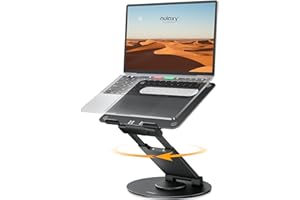 NULAXY Support télescopique Rotatif à 360° pour Ordinateur Portable - Hauteur réglable - Design Ergonomique - Compatible avec Tous Les Ordinateurs Portables MacBook de 10 à 17" - Noir