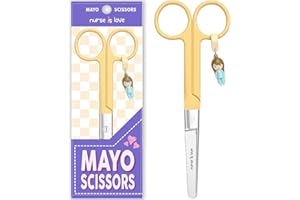 NURSE IS LOVE Mayo Ciseaux infirmiere, ciseaux infirmier bout rond | infirmiere accessoires avec motifs uniques à pansement compressif | lames aiguisées inox | idéal trousse de secours