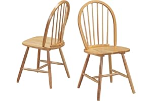 GiantexUK Set of 2/4 Wooden Chairs, High Back Dining Chair Set, Stylish Country Style Kitchen Chair Seats for Home,Dining Room, Restaurant & Cafe(2PCS, Natural)