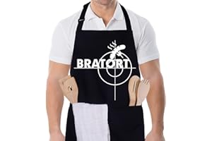 ADAKEL Grillschrze für Männer Lustig mit Spruch BRATEN, Wasserdichte Kochschürze Arbeitsschrze Barbecue BBQ Personalisiert, Witziges Geschenk für Männer zum Vatertag Weihnachten oder Geburtstag