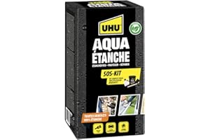 UHU Aqua étanche kit complet - Revêtement à base de caoutchouc pour étanchéifier, protéger et réparer, toutes surfaces, intérieur et extérieur, Pot de 750ml
