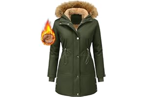 Vijamiy Abrigo Mujer Parka Invierno,Polar Largo con Capucha Winter Jacket Chaqueta Cortaviento y Cálido Elegante Chaqueta Pocket Coat