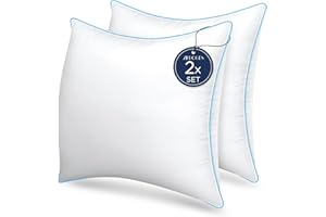 Zibroges Luxus Kopfkissen 80x80 cm 2er Set Kissen, Ergonomisches Kissen 80x80cm Bettkissen Doppelpack mit Premium 100% Mikrofaser Füllung, Antiallergisch & Waschbar, Ideal für Tiefen Erholsamen Schlaf