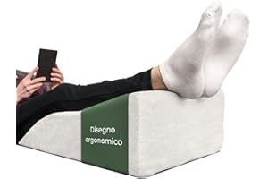 WELL B4 Cuscino per gambe - alzagambe per vene varicose - poggiagambe lavabile e trapirante, ergonomico per schiena e ginocchia, riattiva la circolazione, sollievo per gambe pesanti, cuscino flebologico letto