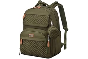BabbleRoo Sac à Dos à Langer Sacs Bébé Unisexe avec Matelas à Langer, Porte Tétine et Sangles de Poussette - Sac de Voyage Grande Imperméable pour Garçons Filles -Armée Verte