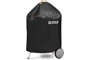 QLSXLB Copertura Barbecue Da Esterno Rotondo, Tessuto Oxford 420D Copri Barbecue Impermeabile Φ50x81cm, Resistente Agli Strappi Telo Per Griglia per Weber 47cm Anti Polvere Neve Pioggia Sole Raggi UV