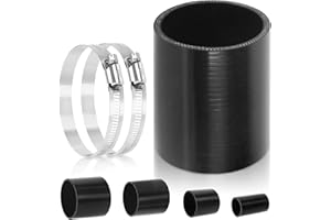 Glarks 63 mm, pantaloni in silicone ID Straight Coupler, lunghezza 100 mm, 4 pezzi, Reinforced High Performance con 2 morsetti a T in acciaio da 59-82 mm, per turbo, intercooler e intake