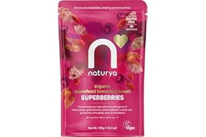 Naturya Organic Superberries Breakfast Boost - Nutrient-Rich Hemp, Goji, Goldenberries, and Chia Seeds Mix, High in Omega-3 and Protein, Vegan, Gluten-Free - 150g