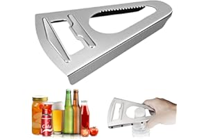 Crethink Apriscatole, 2 in 1 multi-funzione apribottiglie anello pull Can Opener Kit progettato per mani deboli, anziani, artrite, ideale per anziani e bambini, dimensioni aperte più grandi