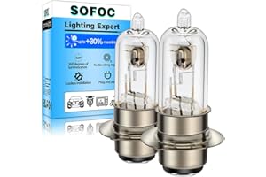 SOFOC P15D-25-1 Ampoule H6M 1 Broche 6V 25W Blanc Chaud Moto Scooter Phares Code Croisement Double Contact Plaque Frontale Motocyclette 2Pcs