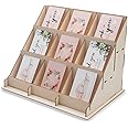 AnairsMo 9 Shelves Sticker Display Stand, Wooden Display Stand, Card Display Stand Organizor Rack for Craft Show, Retail Counter, Vendor Table, Vendor Events
