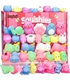 KUUQA 30 piezas de juguetes de animales para apretar, lindo gato, panda, rellenos de huevos de Pascua, mini juguetes suaves para aliviar el estrés, regalos de fiesta de cumpleaños, bolsas de