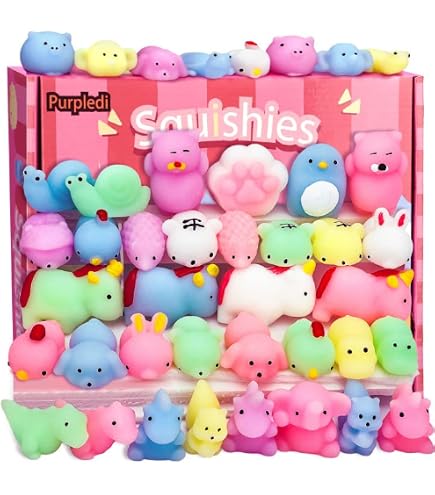 Yakiki Mini Squishies Set – 5 Stück, Mochi Katzen, Langsamer Rücklauf, Anti-Stress Spielzeug