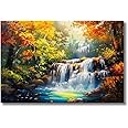 Viventiq Without Frame Waterfall Painting as per vastu Big Size | for Living Room | Waterfall Painting for Wall Decoration | Rolled Canvas Painting 36 inch L by 24 inch H