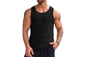 Runcati Męski tank top fitness, koszulka na siłownię, koszulka pod pachami, do treningu, kulturystyki, bez rękawów, koszulka sportowa