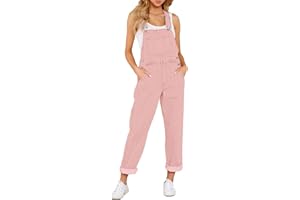 Roskiky - Mono de tela vaquera con bolsillos para mujer, informales