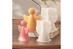 LUVDECO 2 Pcs Candle Mould Silicone Angel Candle Molds for Casting DIY Candle Making Moulds Silicone Resin Mould Epoxy Resin Mould for Making Candles Wax Soap Crafts Ornaments Decoration