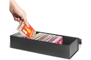 tutata Kassettenband Aufbewahrungsbox, Kassettenbandhalter 14,25 x 4,5 x 3 Zoll, klassisch, Schwarz, 20 Kassettenhüllen - 1 Packung