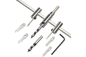 Noosverl Fresa Circolare Regolabile [Dia:30mm-300mm], Sega a Tazza Regolabile, Circolare Punte da Trapano per legno, plastica, cartongesso, lamiera sottile ultrasottile da Taglio Fai da Te