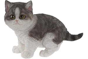 Hogar y Mas Gato Figura Decorativa de Resina, Jardín o Interior, 3 Modelos a Elegir. Diseño Animal/Realista 20,5x10x15 cm - B