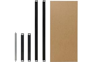 shelfplaza® Black Estante HDF/Juego Completo para estantería sin Tornillos 90x30 cm Negra/Estante de inserción galvanizado para estantería metálica/para estantería de Bodega