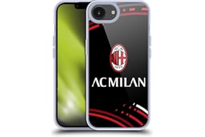 Head Case Designs Licenza Ufficiale AC Milan Curvato Modelli Cresta Custodia in Gel [Protezione di Grado Militare] Compatibile con Apple iPhone 16e E Compatibile con MagSafe