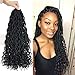 Price comparison product image Wavy Faux Locs Crochet Hair Curly Ends Synthetic Braiding Goddess Hair Extensions 6Pcs/Lot. (1B)