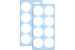 TOWNSTIX 240 Piezas - 50mm Gomets Grandes Pegatinas Redondo Adhesivos - Blanco