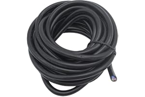 Lumenty 3 Core Ronde PVC Noir Secteur électrique câble 3 x 0,75 mm² Fil électrique - 5 Metre Longueur de Coupe