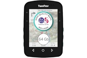 TwoNav Terra (32 GB) + Full Great Britain Topo Ordance & Survey 1:25.000 map installed, GPS bike computer with 3.7-inch wide screen for mountain, hiking, MTB, bicycle