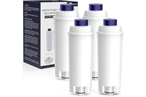 iRhodesy Filtro Acqua Compatibile con Delonghi DLSC002, Addolcitore Filtro di Ricambio Compatibile con Delonghi ECAM, ESAM, ETAM, BCO, EC (Set da 4)