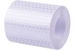 Anawakia Reflective Tape, Self-Adhesive Warning Tape, Reflective Tape, Self-Adhesive Safety Warning Tape, Reflective Sticker, Night Reflector Tape, Warning Sign, 5 x 300 cm (White)