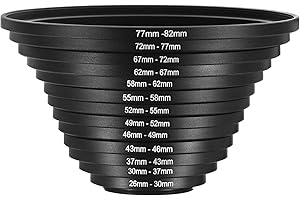 PATIKIL 13pcs Step Up Ring, Camera Lens Filter Adapter Ring Aluminum Filter Ring Adapter Set for Camera Lens Hood, 72-77MM, 77-82MM