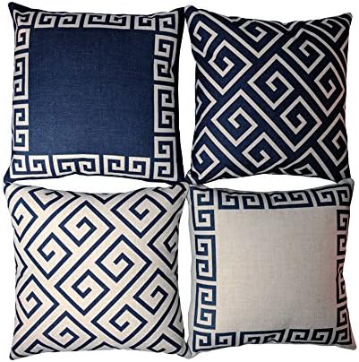 Set of 4 Geometric Vintage Cushion cover, Sofa cushion Car Office Pillowcase, Decorative Pillow Cover 18X18 Inch (45X45CM)