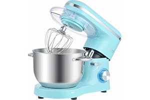 Kitchen in the box Impastatrice Planetaria, 6,2 Litri Impastatrice Professionale 1400W, 6 Velocità con Uncino Impastatore, Mescolatore e Frusta Sbattitrice (Blu)