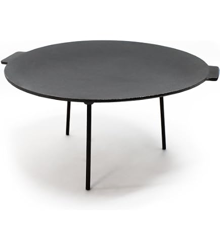 Petrantiqua® Piastra Refrattaria Rotonda Artigianale Barbecue In Pietra Lavica Etna Liscia Ruvida Da 2 E - 3