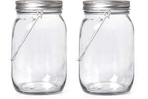 Jorft Solarleuchte Glas USB, 1000ml LED Solarglas Solarleuchten Im Einmachglas IP65 Wasserdichte Solarlampe Gartenleuchte Hängeleuchte Mason Jar Licht Außen Beleuchtung Dekolicht Solarlaterne Weiß
