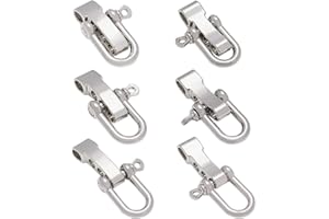 PH PandaHall 15 Ensembles La Boucle de Manilles Ajustables en Forme de U définit des Manilles en Alliage pour la Survie à la Corde en Plein Air, Platine