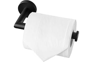 HITSLAM portarrollos para Papel higiénico Acero Inoxidable Porta Rollos de Papel higienico portarrollos baño ontado en la Pared con Tornillos para baño Negro Mate
