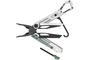 Gerber multiherramienta con 10 funciones, Stakeout Spark, herramienta de camping con cierre de marco, alicates, iniciador de fuego, mosquetón y mucho más, Baltic Haze, 1070220