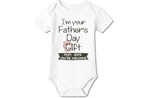 BesserBay Happy First Father's Day Baby Babygrow Bodysuit Short Sleeve Onesie 0-12 Months