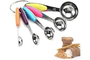 Jasni 5pc Stainless Steel Measuring Spoons Set Stackable Measuring Spoons For Baking Tea Coffee Kitchen Tools