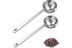 tiokin 2Pcs 1 Tablespoon Coffee Scoop,15 ml Stainless Steel Coffee Measuring Spoon,Long Handle Coffee Measuring Scoop Spoon for Ground Coffee, Loose Tea,Milk Brewin and Powder