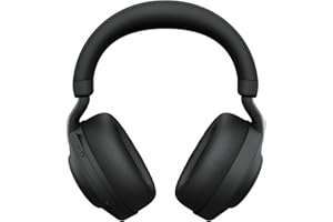 Jabra Evolve2 85 Wireless PC Headset with Charging Stand – Noise Cancelling Microsoft Teams Certified Stereo Headphones With Long-Lasting Battery – USB-C Bluetooth Adapter – Black