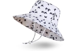 AMI&LI TOTS Ami & Li tots Fille Chapeau de Soleil Bob Réglable pour Bébé Fille Garçon Nourrisson Enfants Tout-Petit Chapeau Protection Solaire UPF 50 Unisexe